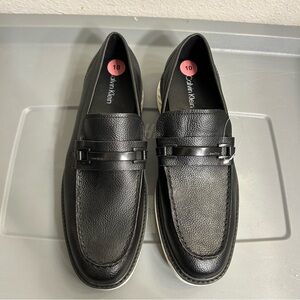 Calvin Klein Black Leather Penny Loafers